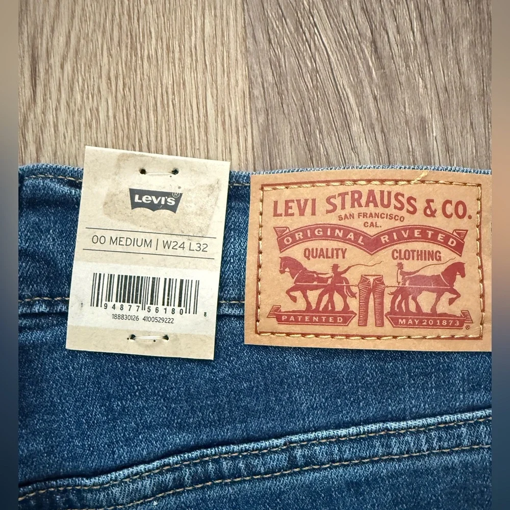 NWT Levi's 724 High Rise Slim straight Jeans Catch Me Outside. Size 24